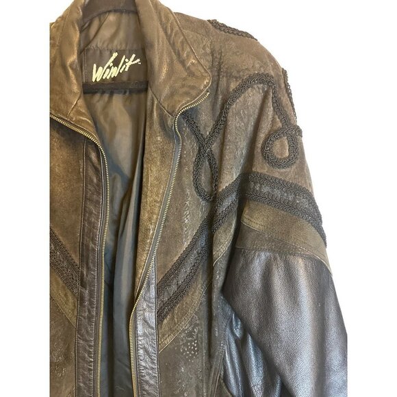 Vintage 80/90s Winlit Women’s Genuine Leather Jacket Size Medium / Sku Winlit0 - Picture 5 of 13